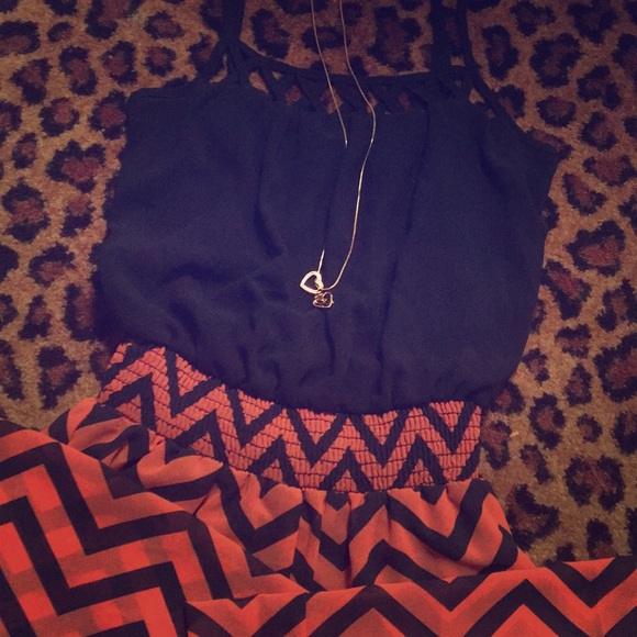 Coral/Navy Chevron Jumper - Picture 1 of 1